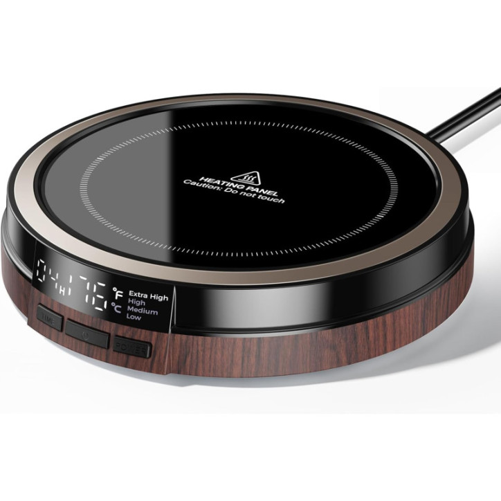 50W Coffee Mug Warmer with 4 Temps, 12H Timer, Auto Shut Off, Wood Smart Display & Candle Warmer Plate 50W Coffee Mug Warmer with 4 Temps, 12H Timer, Auto Shut Off, Wood Smart Display & Candle Warmer Plate