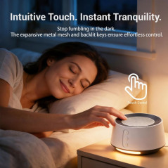 White Noise Sound Machine with 20 Sounds, 10 Color Night Light, 5 Timers & Memory – White