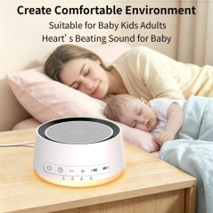 Sound Machine Night Light with 30 Soothing Sounds, 12 Colors, 32 Volume Levels for Baby, Kids & Adults