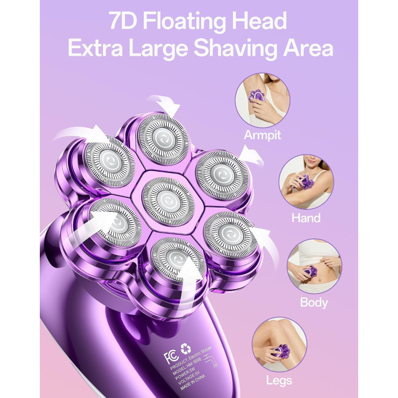 5-in-1 Electric Shaver for Women | Waterproof, Rechargeable, LED Display