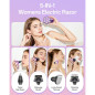 Rasoir Électrique 5-en-1 Femme, Têtes Magnétiques 7D, Étanche, Écran LED, Rechargeable, Violet Rasoir Électrique 5-en-1 Femme, Têtes Magnétiques 7D, Étanche, Écran LED, Rechargeable, Violet