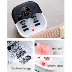 Bain de Pieds Chauffant Pliable avec Rouleaux Shiatsu et Minuteur