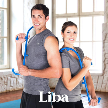 LiBa Blue Theracane Deep Tissue Back & Neck Massager | BPA-Free Pressure Trigger Point Pain Relief Tool