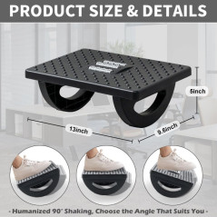CasaZenith Ergonomic Rocking Footrest with Massager for Office & Gaming