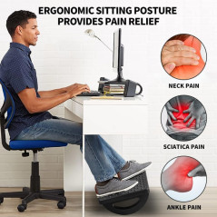 CasaZenith Ergonomic Rocking Footrest with Massager for Office & Gaming