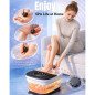 Bain de Pieds Chauffant Pliable Noir avec Bulles, 8 Rouleaux Shiatsu, Pierre Ponce et Minuteur Intégré Bain de Pieds Chauffant Pliable Noir avec Bulles, 8 Rouleaux Shiatsu, Pierre Ponce et Minuteur Intégré