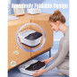 Bain de Pieds Chauffant Pliable Noir avec Bulles, 8 Rouleaux Shiatsu, Pierre Ponce et Minuteur Intégré Bain de Pieds Chauffant Pliable Noir avec Bulles, 8 Rouleaux Shiatsu, Pierre Ponce et Minuteur Intégré