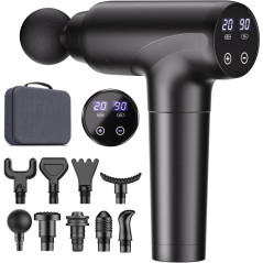 cotsoco Pistolet de Massage Deep Tissue 9 Embouts, 20 Vitesses, Moteur Silencieux, Anti-Douleur Noir
