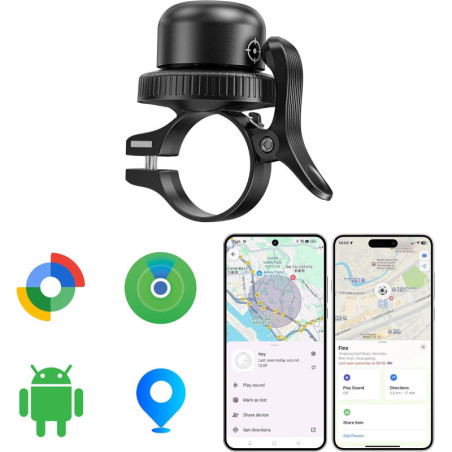 MiLi Anti-Theft Bluetooth Bike Bell with Tracker for iOS & Android | Apple Find My & Google Compatible, IP67 Waterproof