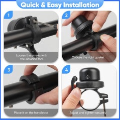 Sonette Vélo Anti-Vol MiLi Bluetooth, Étanche IP67, Localisateur