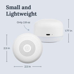 Yogasleep Travel Mini White Noise Machine with 6 Sounds, Volume Control, Night Light, USB Rechargeable, Lanyard