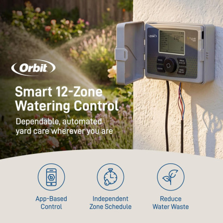 Orbit B-hyve 12-Zone Smart Indoor/Outdoor Sprinkler Controller - App Controlled, Weatherproof, Custom Schedules