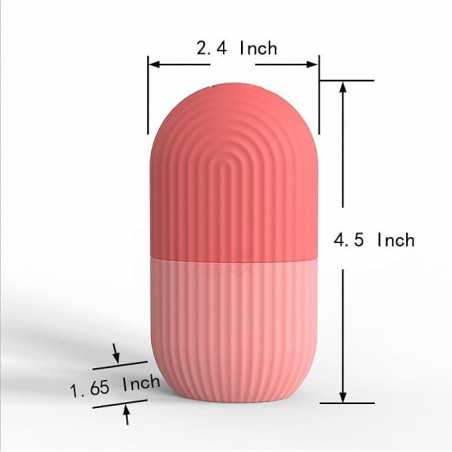 XHJRI Pink Ice Cube Roller Massager for Face, Eyes & Neck – De-Puff, Reduce Migraine, Reusable Silicone