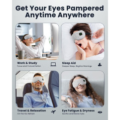 Masque Chauffant Yeux Sans Fil - Soulagement & Sommeil
