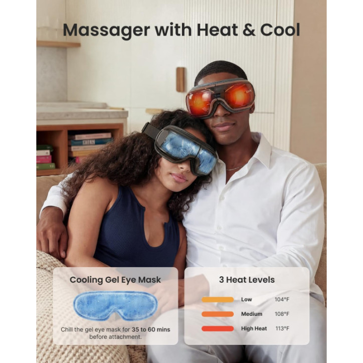 RENPHO Eyeris 3 Eye Massager with Heat, Cooling, Voice Control, Vibration & Compression for Dry Eyes & Head Tension RENPHO Eyeris 3 Eye Massager with Heat, Cooling, Voice Control, Vibration & Compression for Dry Eyes & Head Tension