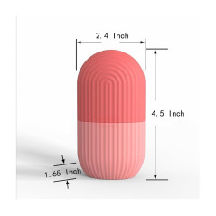 XHJRI Rouleau de Massage Glace Visage, Yeux et Cou, Anti-Poches, Réduit Migraine, Silicone Réutilisable Rose
