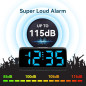 Digital Alarm Clock for Bedrooms, Loud Dual Alarms, Bold Digits, 5 Dimmers, 4 Volumes, Snooze, Plug-in