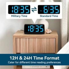 Loud Digital Alarm Clock for Bedrooms with Dual Alarms & Bold Digits