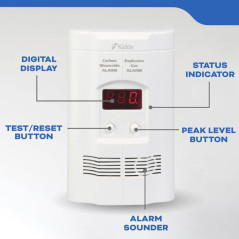 Kidde CO & Explosive Gas Alarm with Digital Display & Battery Backup
