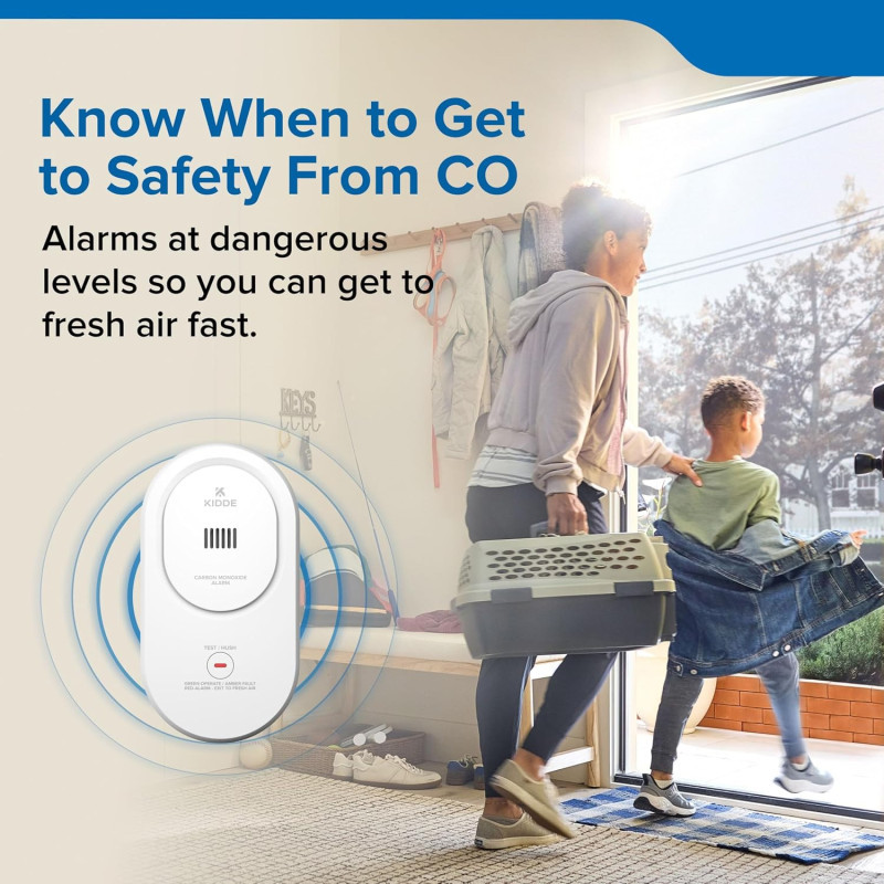 Kidde Carbon Monoxide Detector Plug-in with Battery Backup & 85dB Alarm