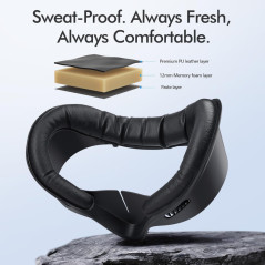 Protections Faciales Meta Quest 3S Cuir PU Confort Noir