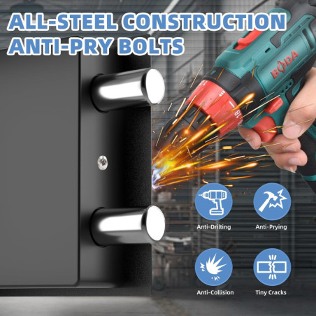 Digital Electronic Money Safe with Keypad – Steel Lock Box 0.23 Cu Ft