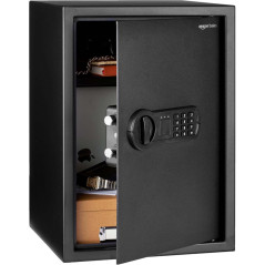 Amazon Basics Steel Home Security Safe Box, Electronic Keypad, 1.8 Cu Ft, Black, 13.8W x 13D x 19.7H