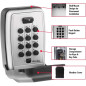 Master Lock Wall Mount Key Lock Box 5-Key Capacity, Push Button, Resettable Combination, Weatherproof Black Master Lock Wall Mount Key Lock Box 5-Key Capacity, Push Button, Resettable Combination, Weatherproof Black