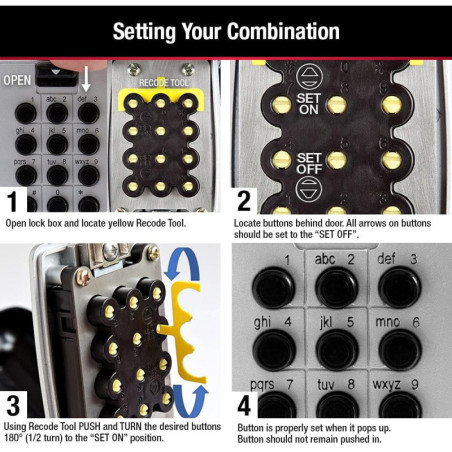 Master Lock Wall Mount Key Lock Box 5-Key Capacity, Push Button, Resettable Combination, Weatherproof Black
