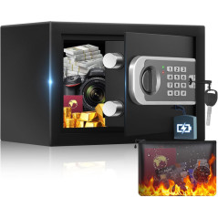 Upgraded 0.30 Cuft Mini Safe Box with Fireproof Bag & Digital Keypad