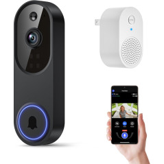 Orbitell Carillon Vidéo Wi-Fi 1080p Sans Fil avec Audio Bidirectionnel, Vision Nocturne, Détection AI, Cloud