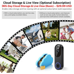 Orbitell 1080p Wi-Fi Video Doorbell with Two-Way Audio & AI Motion