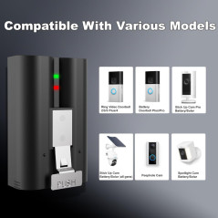 Lesaps 2-Pack 7200mAh Replacement Batteries with Charger for Ring Doorbell