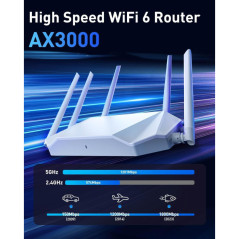 AX3000 WiFi 6 Router - Covers 3500 sq.ft, Connects 105 Devices