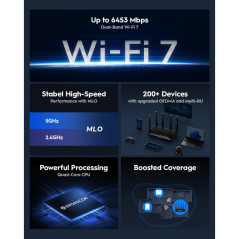 Cudy BE6500 Wi-Fi 7 Router | Tri-Band, 5x GbE, 4 Antennas, VPN Ready