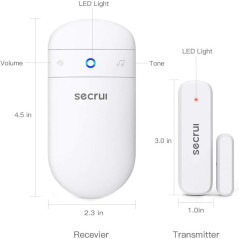 Door Open Alarm Chime with 500FT Range, 58 Tones & 5 Volume Levels – Sensor + Receiver for Home/Business Safety