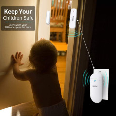 Door Open Alarm Chime with 500FT Range, 58 Tones & 5 Volume Levels – Sensor + Receiver for Home/Business Safety