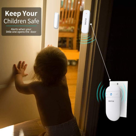 Door Open Alarm Chime with 500FT Range, 58 Tones & 5 Volume Levels – Sensor + Receiver for Home/Business Safety