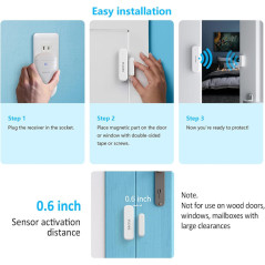 Door Chime Alarm with 500FT Range, 58 Chimes & Volume for Home Safety