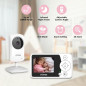 VTimes Babyphone avec caméra, écran 2.4, audio bidirectionnel, vision nocturne, capteur température, 1000ft portée VTimes Babyphone avec caméra, écran 2.4, audio bidirectionnel, vision nocturne, capteur température, 1000ft portée