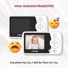 VTimes Baby Monitor with Camera & Audio, No WiFi, Night Vision, 1000ft Range
