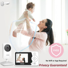 VTimes Baby Monitor with Camera & Audio, No WiFi, Night Vision, 1000ft Range