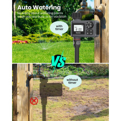 Programmable Outdoor Garden Hose Faucet Timer with Rain Delay, Manual/Automatic Drip Irrigation & Lawn Watering, 1 Outlet