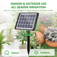 49FT Solar Drip Irrigation Kit for 15 Pots | Auto Watering & Timer