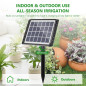 49FT Solar Drip Irrigation Kit for 15 Pots, 25 Timer Modes, 900ml/min Flow, Solar & USB Powered 49FT Solar Drip Irrigation Kit for 15 Pots, 25 Timer Modes, 900ml/min Flow, Solar & USB Powered