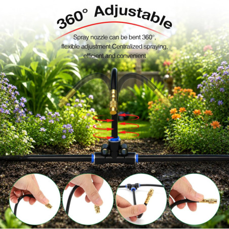 Pro-Series 200FT Drip Irrigation Kit with 32 Bendable Copper Nozzles
