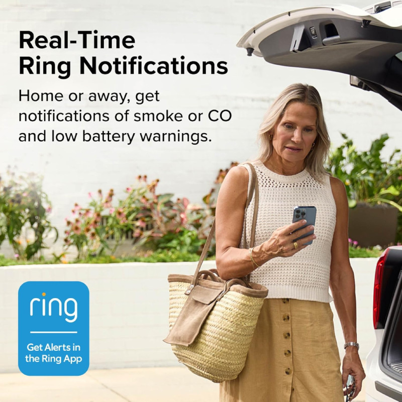 Kidde Smart Smoke & CO Detector with Ring - Battery Powered RGCUDR-RW