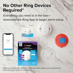 Kidde Smart Smoke & CO Detector with Ring - Battery Powered RGCUDR-RW