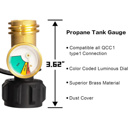 Indicateur Niveau & Détecteur Fuite Propane BBQ Universel