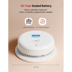 X-Sense SC01 Smoke & Carbon Monoxide Detector, 10-Year Battery, LCD Display, UL Certified, 1-Pack